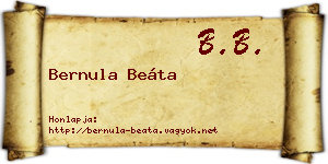 Bernula Beáta névjegykártya