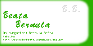 beata bernula business card